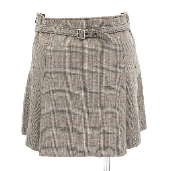 バーバリー　ブルーレーベル　ミニスカート　36 BURBERRY ブルーレーベル ミニスカート チェック ベルト 36