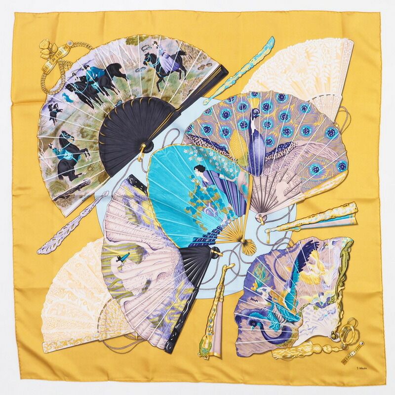 □美品□HERMES エルメス カレ90《BRISE de CHARME 魅惑のそよかぜ 