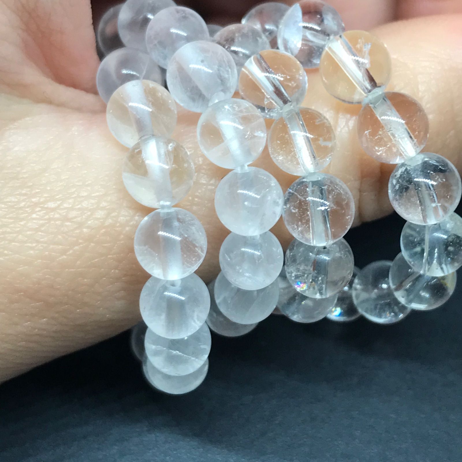 🉐H&E社Azozeo6MMサチャロカクリアアゼツライトブレスレット証明書付