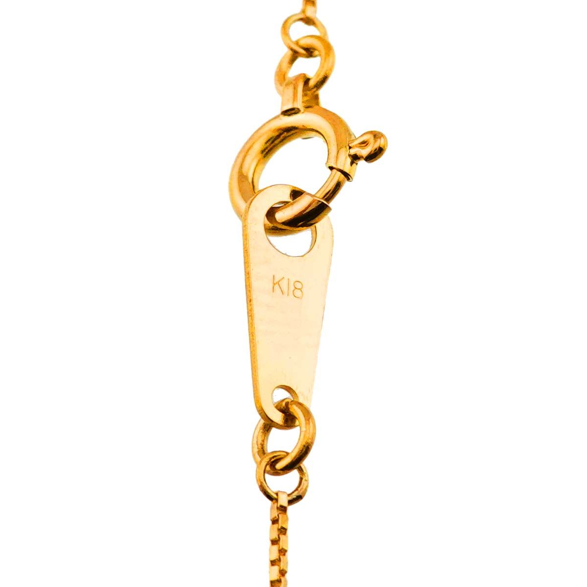 アガット agete ダイヤ 0.05ct ネックレス 40cm K18 YG イエロー 