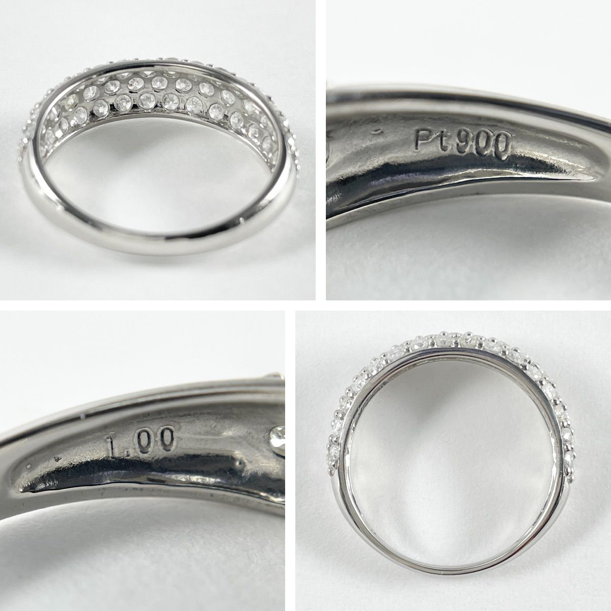 Pt900 天然ダイヤモンド 1.00ct パヴェリング - メルカリ