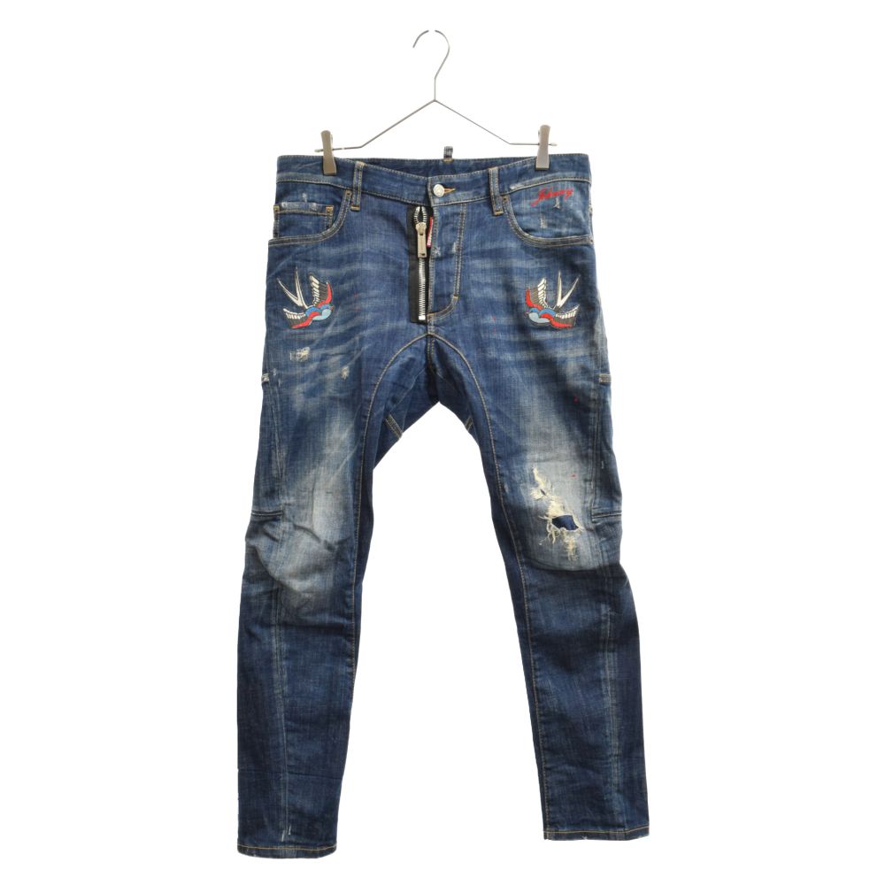 DSQUARED2 (ディースクエアード) 18SS Tidy bikerJean スワロー