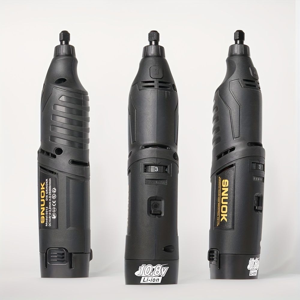 SNKOK プロフェッショナル電動グラインダーキット 2.0Ah|4.0Ahバッテリーセット 10.8VコードレスDIYツール 6段階速度調整 25 000r|min高速モーター付き ジュエリー 彫刻 研磨＆デバリング用 - マキタ互換充電器付き