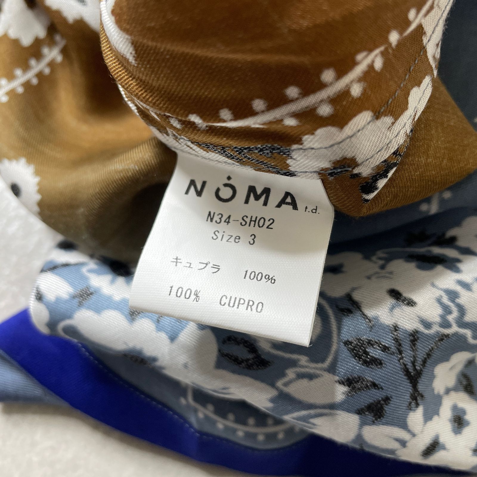 NOMA t.d. Draw Your Garden Shirt 総柄 キュプラ シャツ ノーマティー