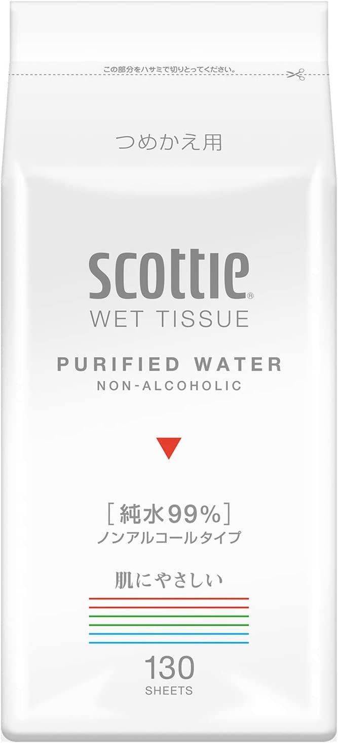 スコッティ ウェットティシュー つめかえ用 130枚 【6袋セット】 