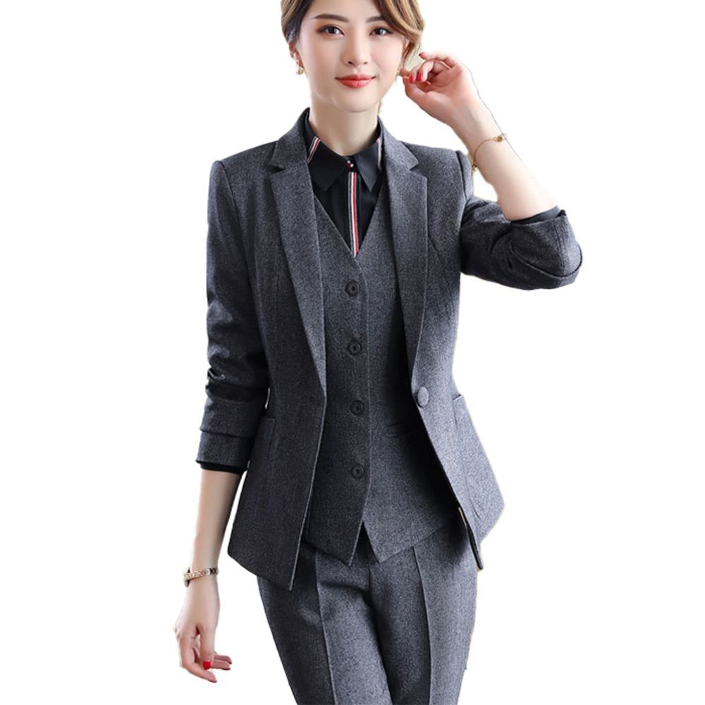 30014　ZAZIE レディース　スーツ上下　グレー　サイズ38 30014ZAZIE レディーススーツ上下グレーサイズ38