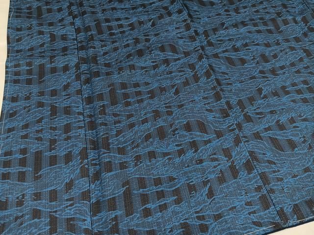 平和屋着物●男性　小紋　立波文　キングサイズ　洗える着物　未使用　AABA4833ck 平和屋着物○男性 小紋 霞文 キングサイズ 洗える着物 未使用