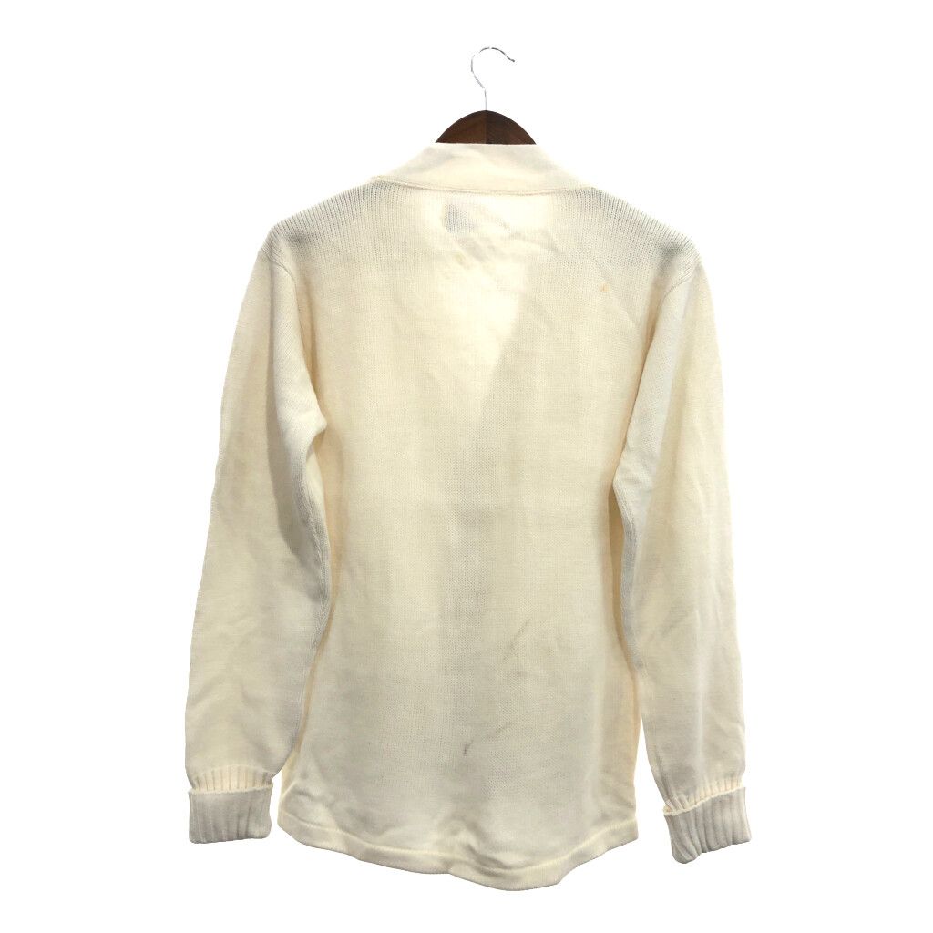 60年代 Athletic Knitwear ウール Vネック カーディガン トップス アメカジ ヴィンテージ ホワイト (メンズ 38) 中古 古着 P6011 60年代 Athletic Knitwear ウール Vネック カーディガン トップス