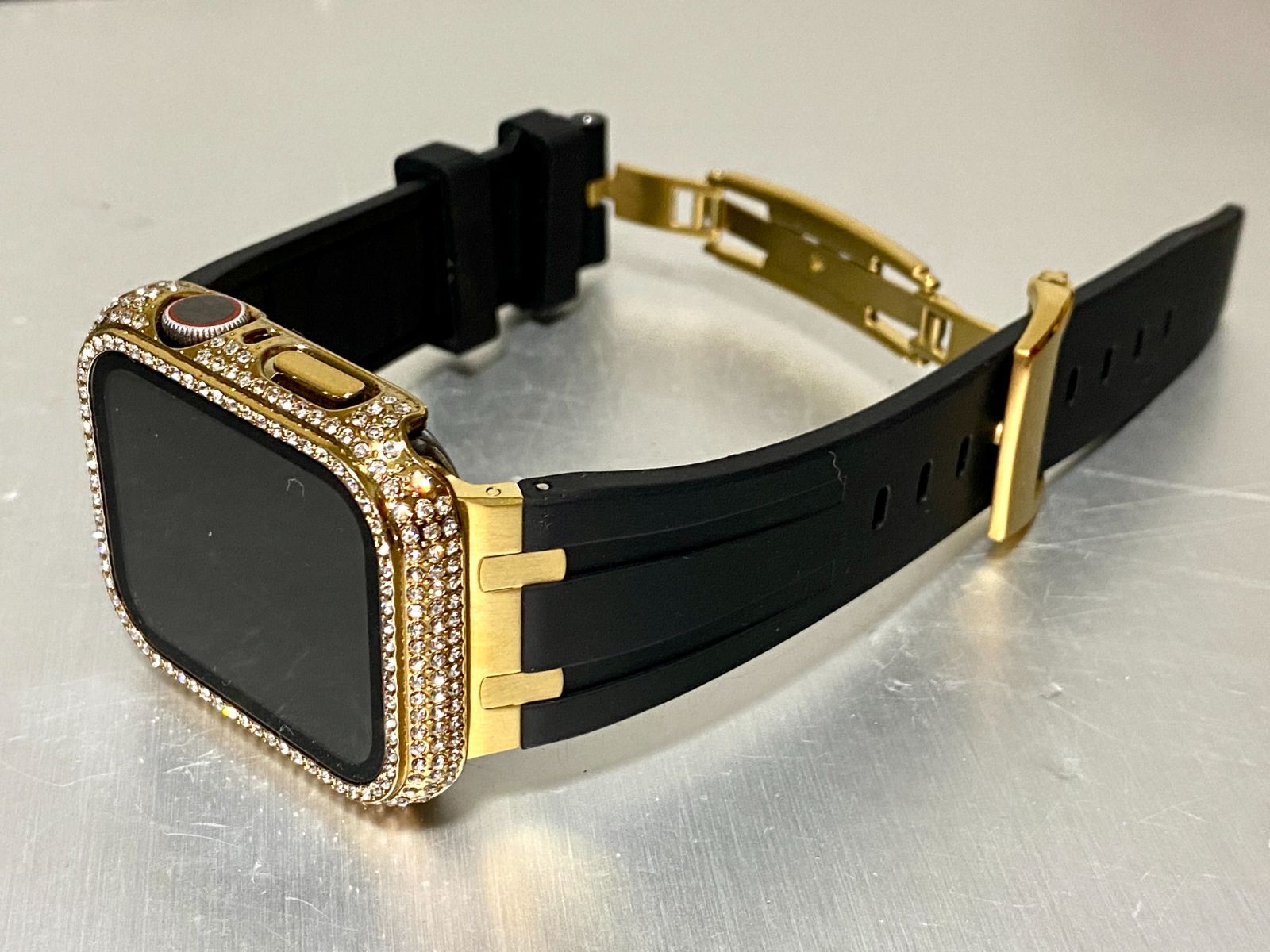 シームレス ゴールド アップルウォッチ ラバーベルト Apple Watch 