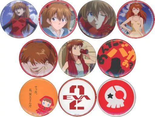 中古】バッジ・ピンズ 全10種セット 「新世紀エヴァンゲリオン アスカ