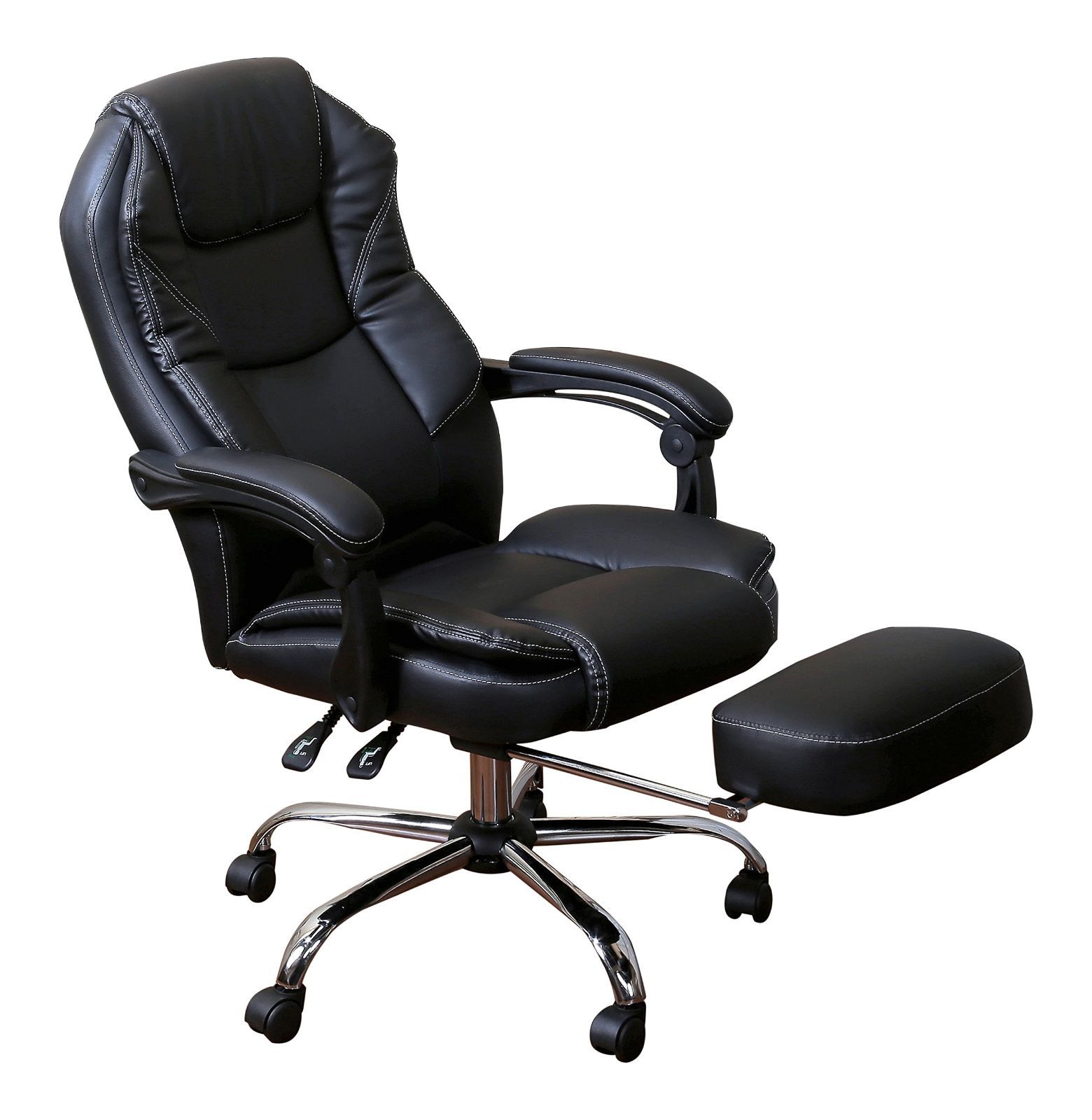 【特価商品】ブラック THE・BOSS フットレスト付オフィスチェア 幅68×奥行67~98×高さ105~136cm(座面高:47~57cm) ビータ(Vita)