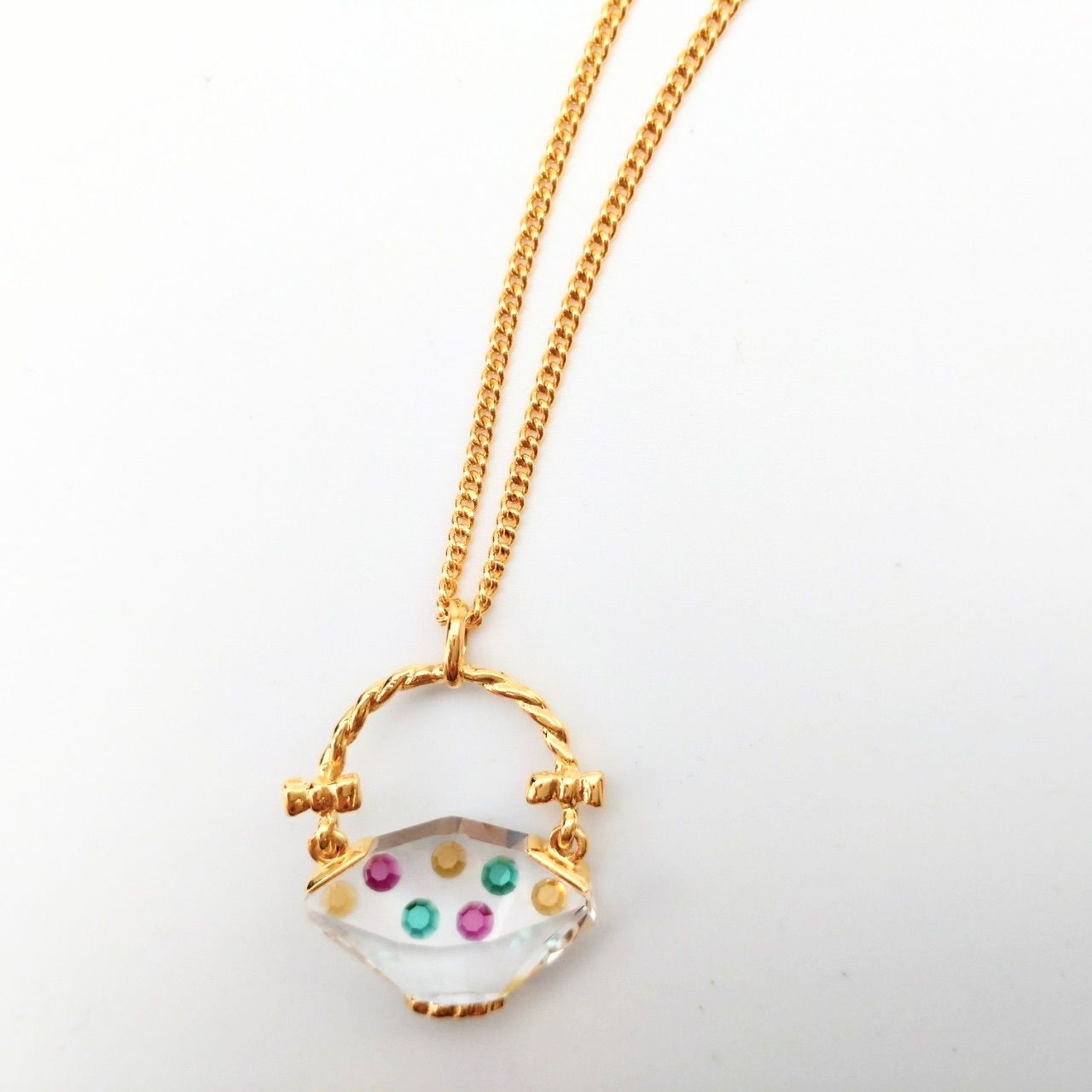 2本セット SWAROVSKI スワロフスキー クリスタル 1粒ペンダント 