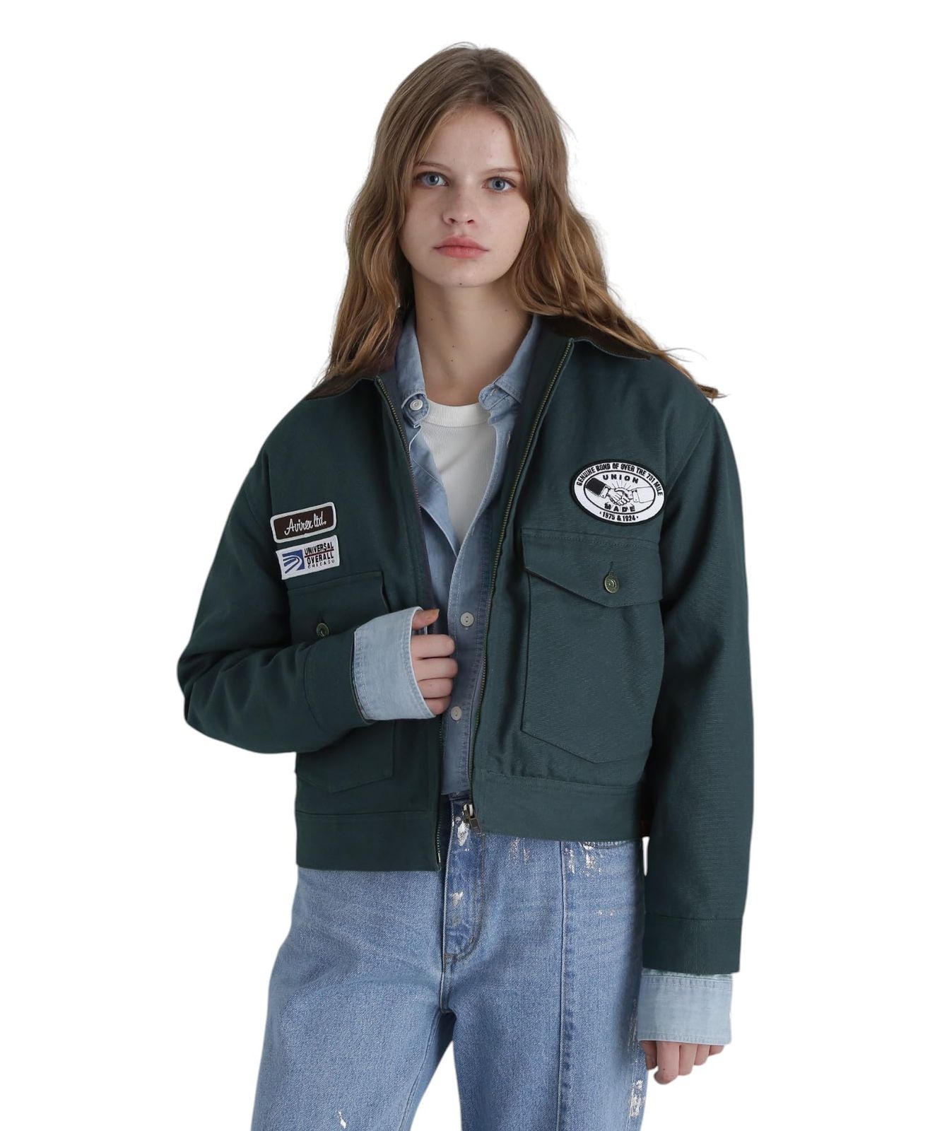 アヴィレックス UNIVERSAL OVERALL WORK JACKET WOMAN ワークジャケット ユニバーサルオーバーオール レディース F 115 ブルーグレー 783-4252701