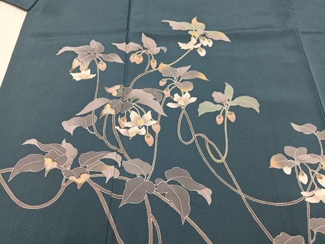 平和屋着物●訪問着　友禅　作家物　枝花文　正絹　逸品　AABG7335ph 平和屋着物○訪問着 友禅 作家物 枝花文 暈し染め 正絹
