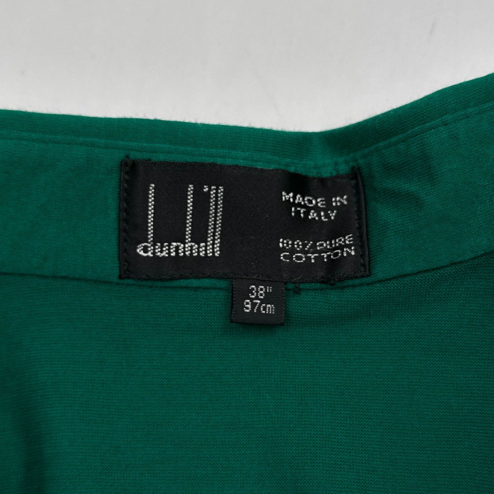 【美品】 イタリア製 dunhill ( PURE COTTON ) 天竺 半袖 ポロシャツ 38" 97cm