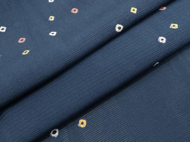 小紋　正絹　絽　絞り 夏用 絽 絞り 正絹 帯揚げ 帯あげ 白地 赤 つゆくさモチーフ 飛び絞り