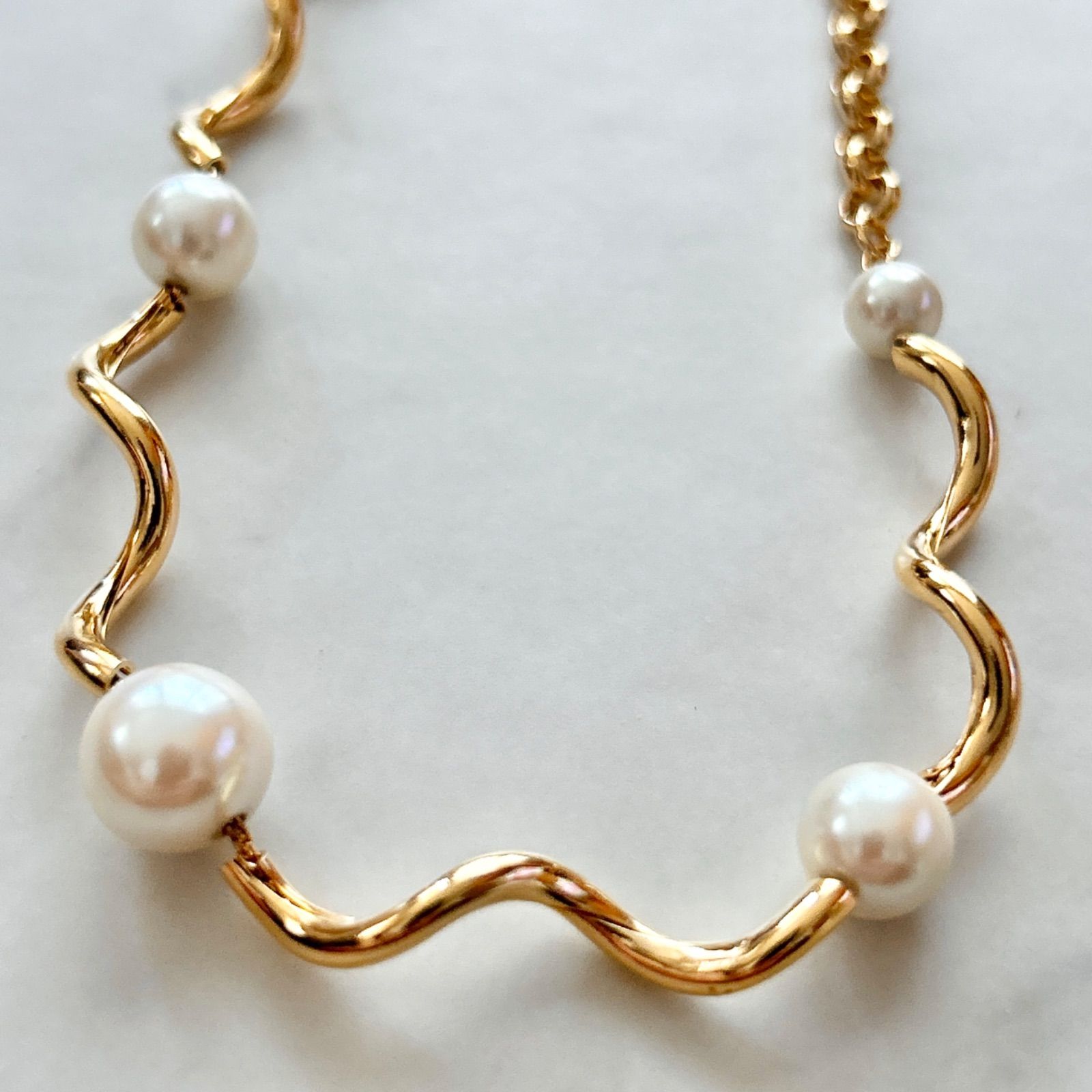 049 ANNE KLEIN ゴールド メタル チェーンネックレス 未使用美品 ANNE KLEIN アンクライン ゴールドカラー ネックレス