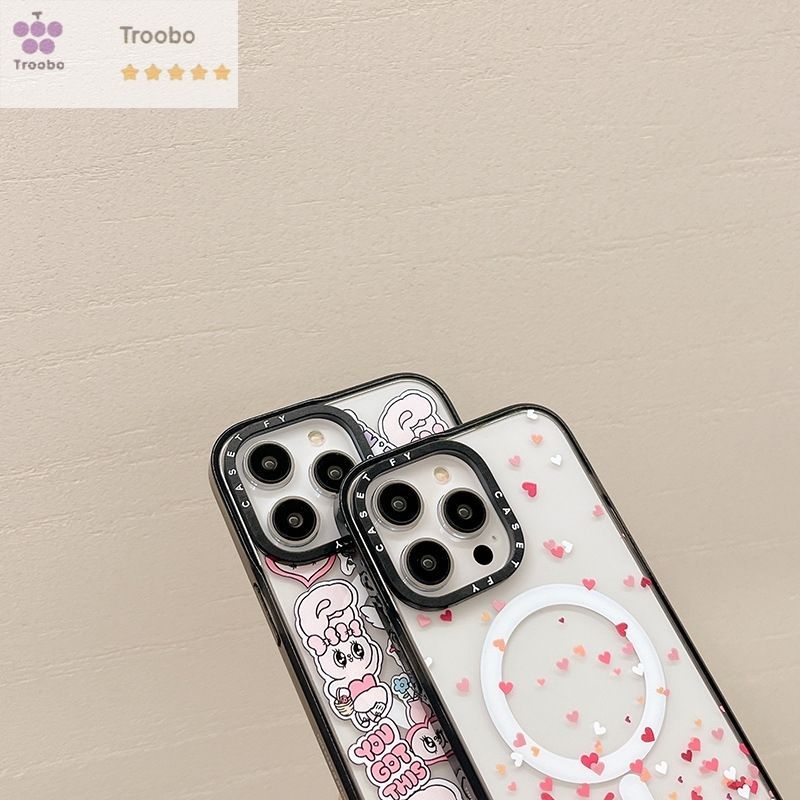 Casetify うさぎとハートiPhone16proケース ハートピンクのうさぎ iPhoneケース CASETiFY MagSafe対応