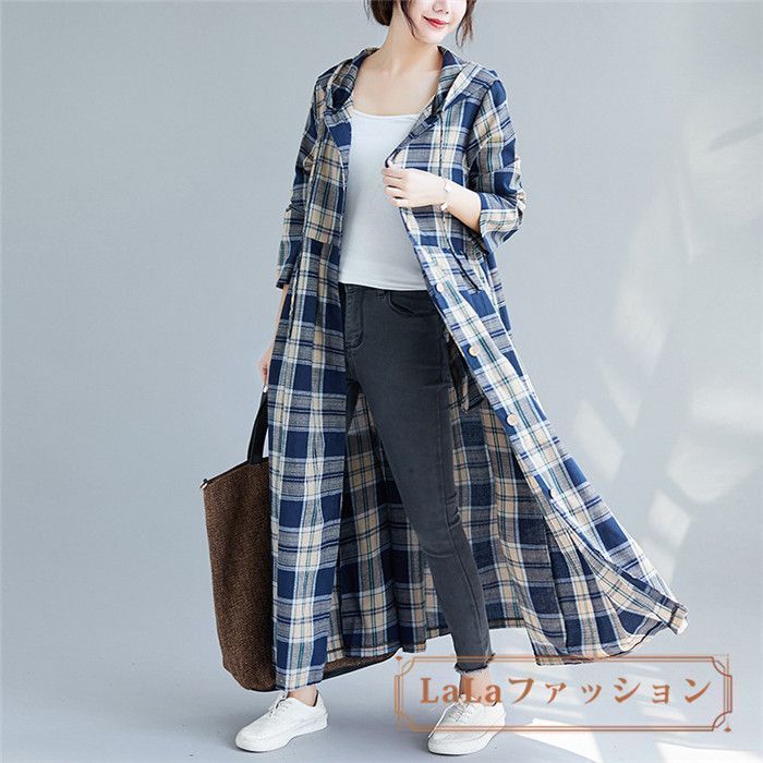 マキシワンピース 綿麻ワンピース