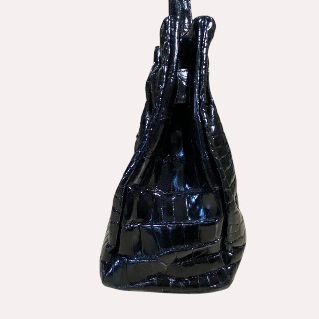 美品】 マジェスティック クロコダイル ハンドバッグ レディース