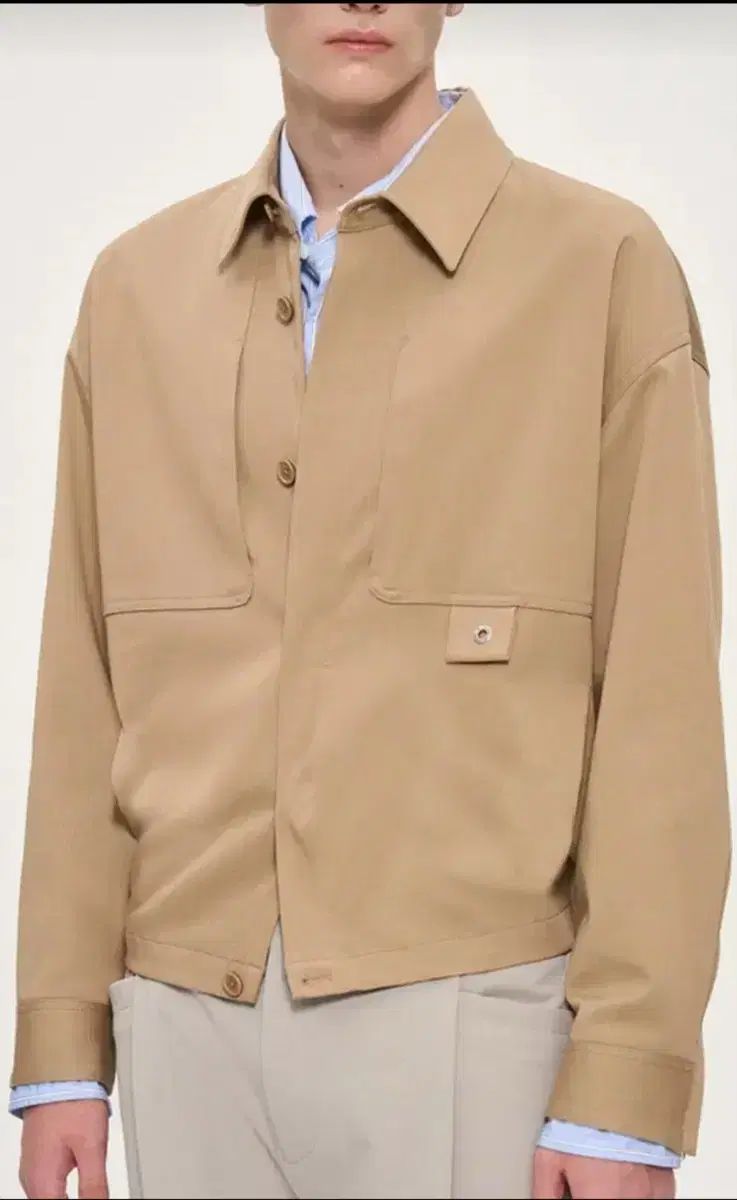 105 システムオム バッグ フラップ ポケット アウター ジャケット BEIGE