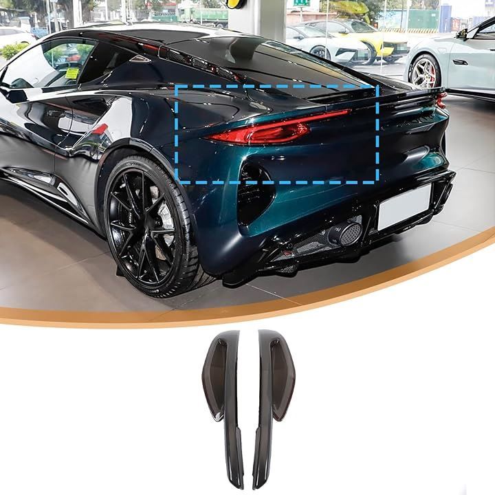 Sauicemy ロータス エミラ 2021～2025年に対応 リアテールランプカバー 車テール テールランプシェル テールライトレンズシェル テールライトカバー テールライトガード装飾 傷防止 外装 パーツ アクセサリー スモークブラック
