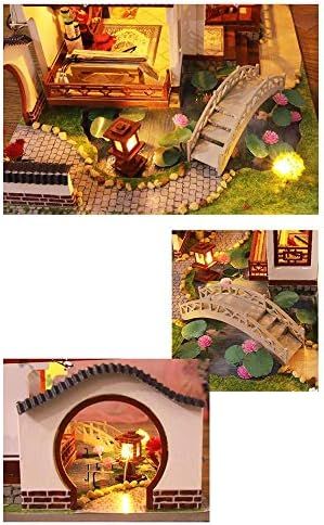 木工芸構築キットアートワークのギフトをセットでDIY繊細なドールハウスのミニチュア 木製の手作りおもちゃの家