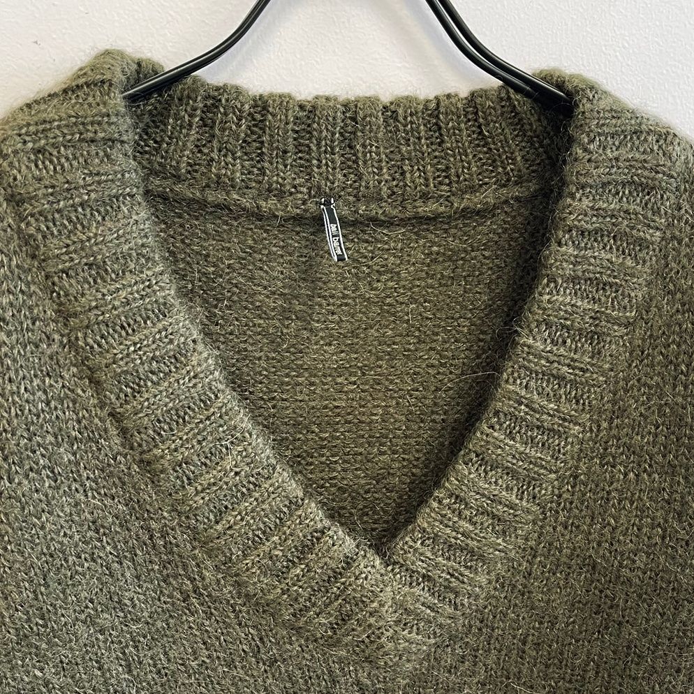 bali barret (バリバレ) アクリルモヘヤニット カーキ フリーサイズ BALI BARRET ニット アクリルモヘアV/N - メルカリ