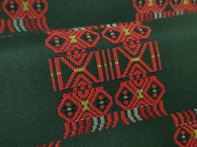 平和屋本店□極上 洛風林 工芸帯地 九寸名古屋帯 名物裂市松松文 濃鉄  