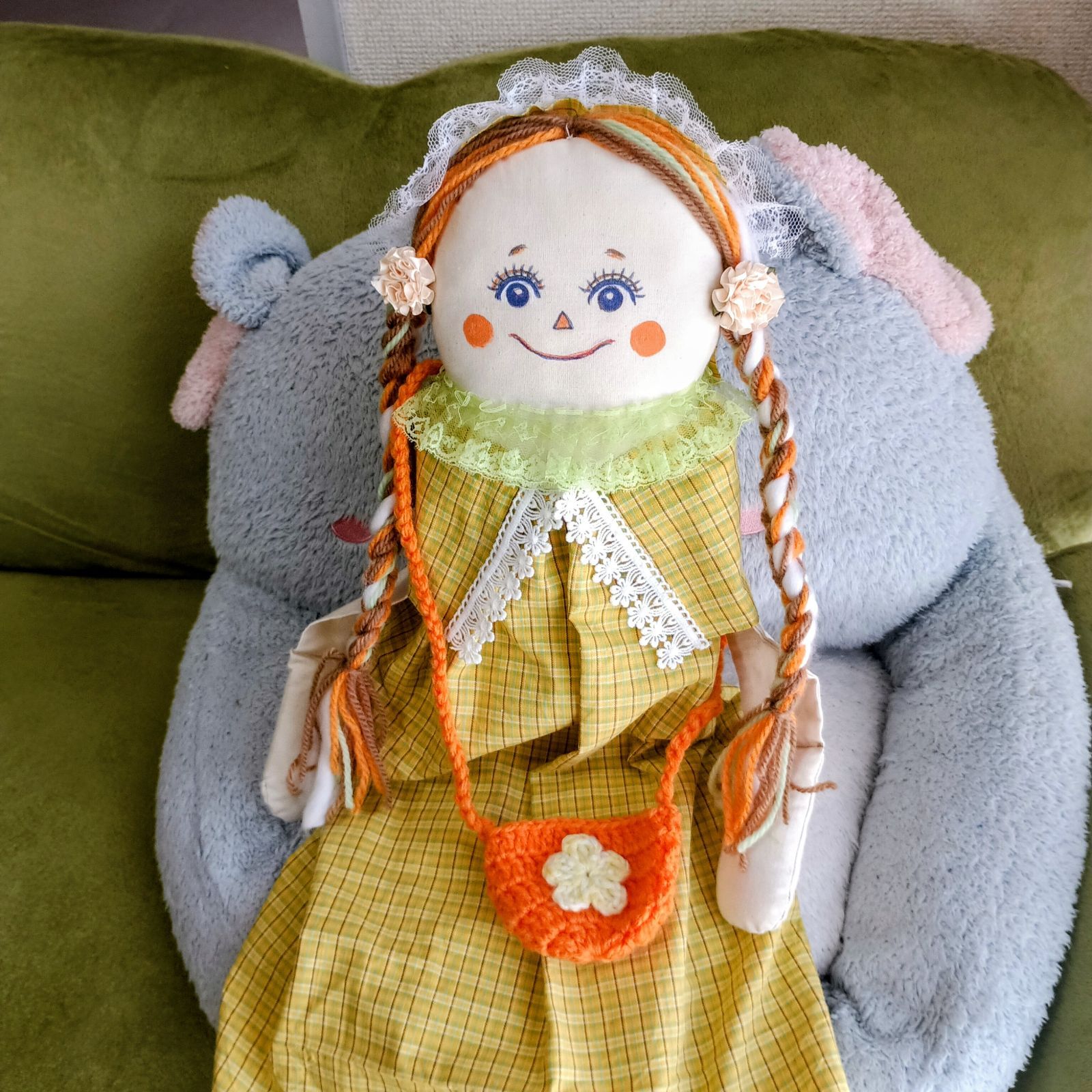 鈴木治子さんのドール 約72cm の大きな大きなカントリードール 鈴木