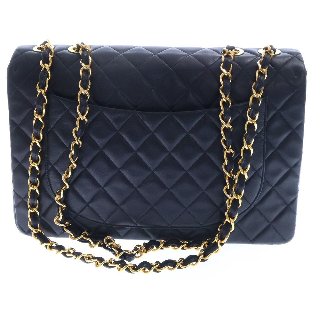 CHANEL (シャネル) デカマトラッセ シングルフラップ ダブルチェーン  