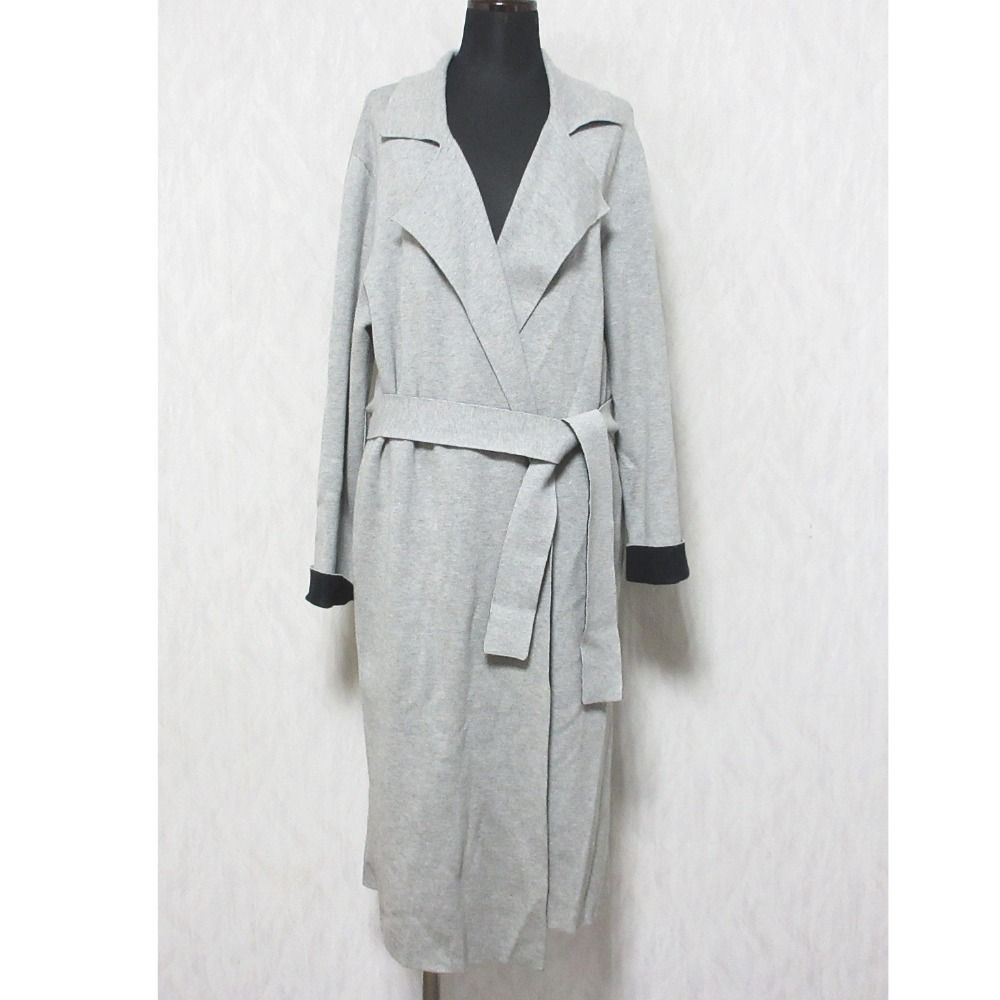 良品 Theory セオリー CASHCOTTON DOUBLE FACE TRENCH カシミアブレンド ロングカーディガン コーディガン トレンチコート S グレー レディース 古着 中古 良品 Theory セオリー CASHCOTTON DOUBLE FACE TRENCH カシミア