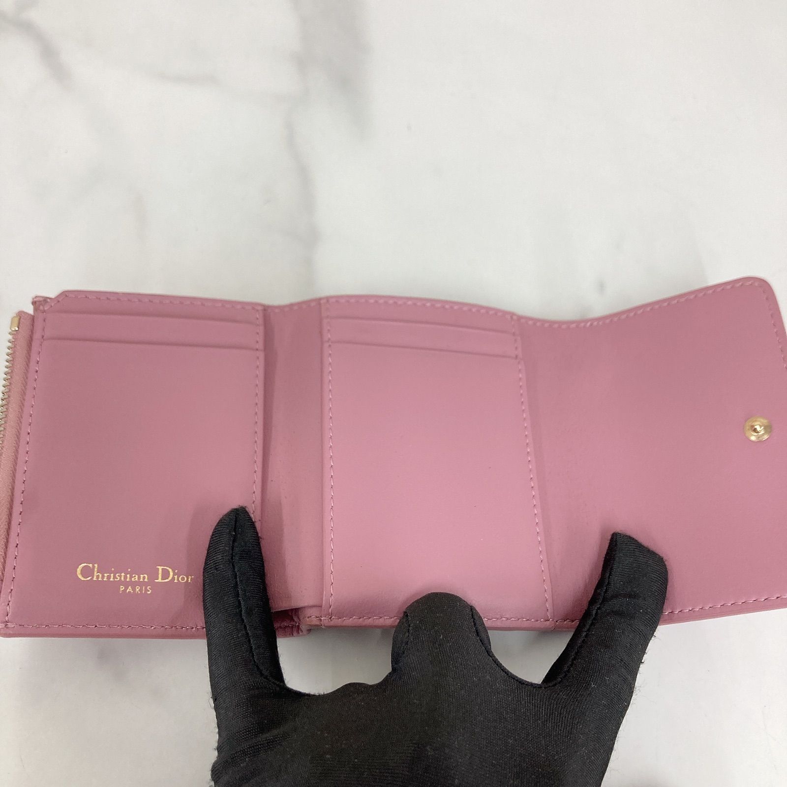Christian Dior 三つ折り財布 ピンク