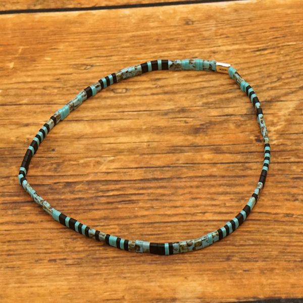 amp japan アンプジャパン マルチストライプ ターコイズ アンクレット NCHK-741