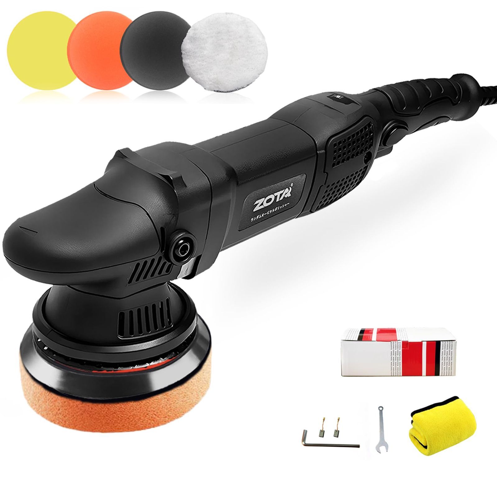人気商品 ランダムオービタル 6段変速 2000-5200rpm 15mm 720W 車 ポリッシャー ダブルアクション バイク用 金属製品の艶出し ポリッシャー125mm 傷消し 日本語説明書付き ZOTA 電動ポリッシャ- カーポリッシャ-