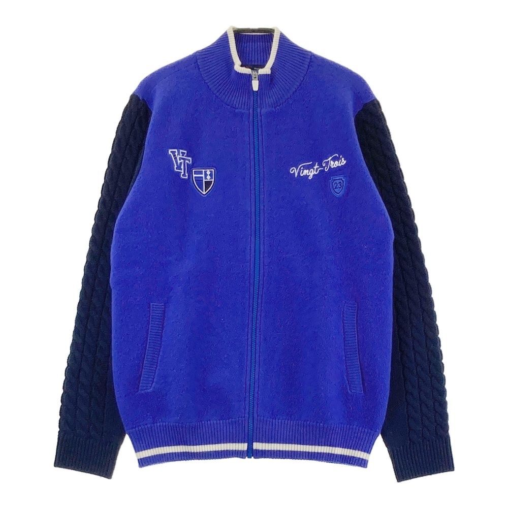 サイズ M 23区GOLF ニジュウサンクゴルフ ニット ジップジャケット ブルー系 241003000387 ゴルフウェア メンズ ストスト