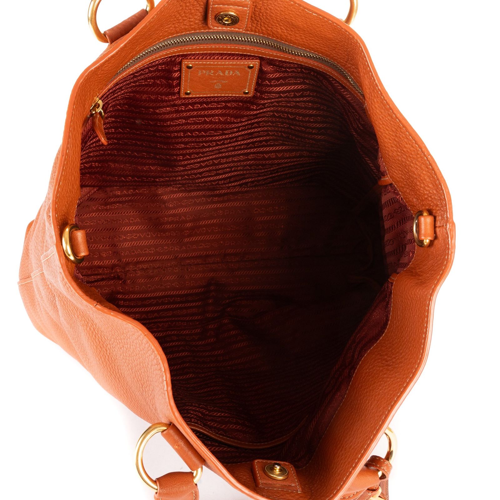 PRADA プラダオレンジカーフスキンレザーA DECORATOM_COM_BR