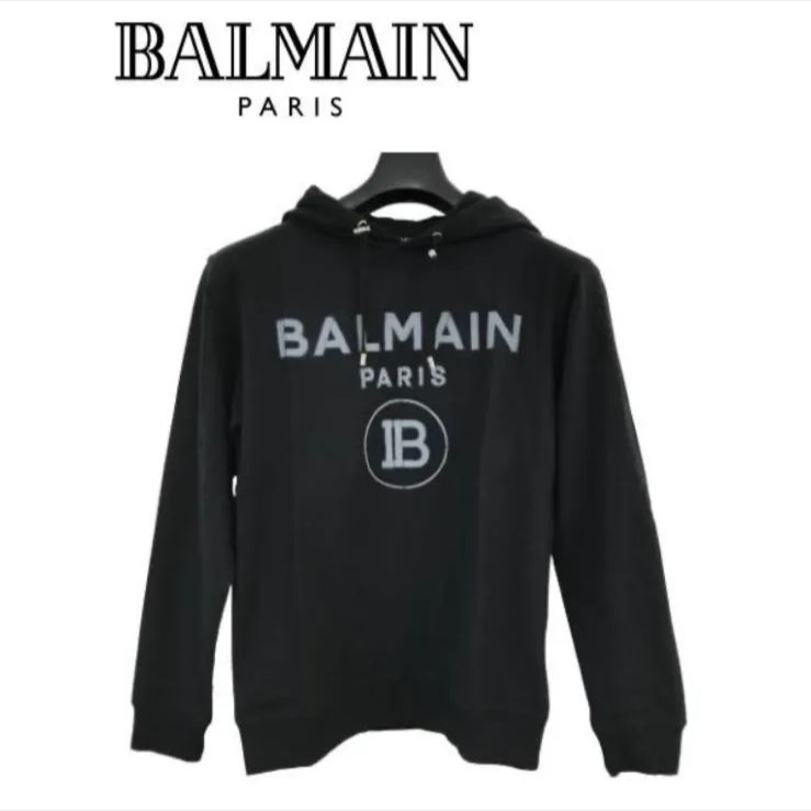 訳あり 新品 特価 バルマン BALMAIN パーカー ロゴパーカー フード付き 