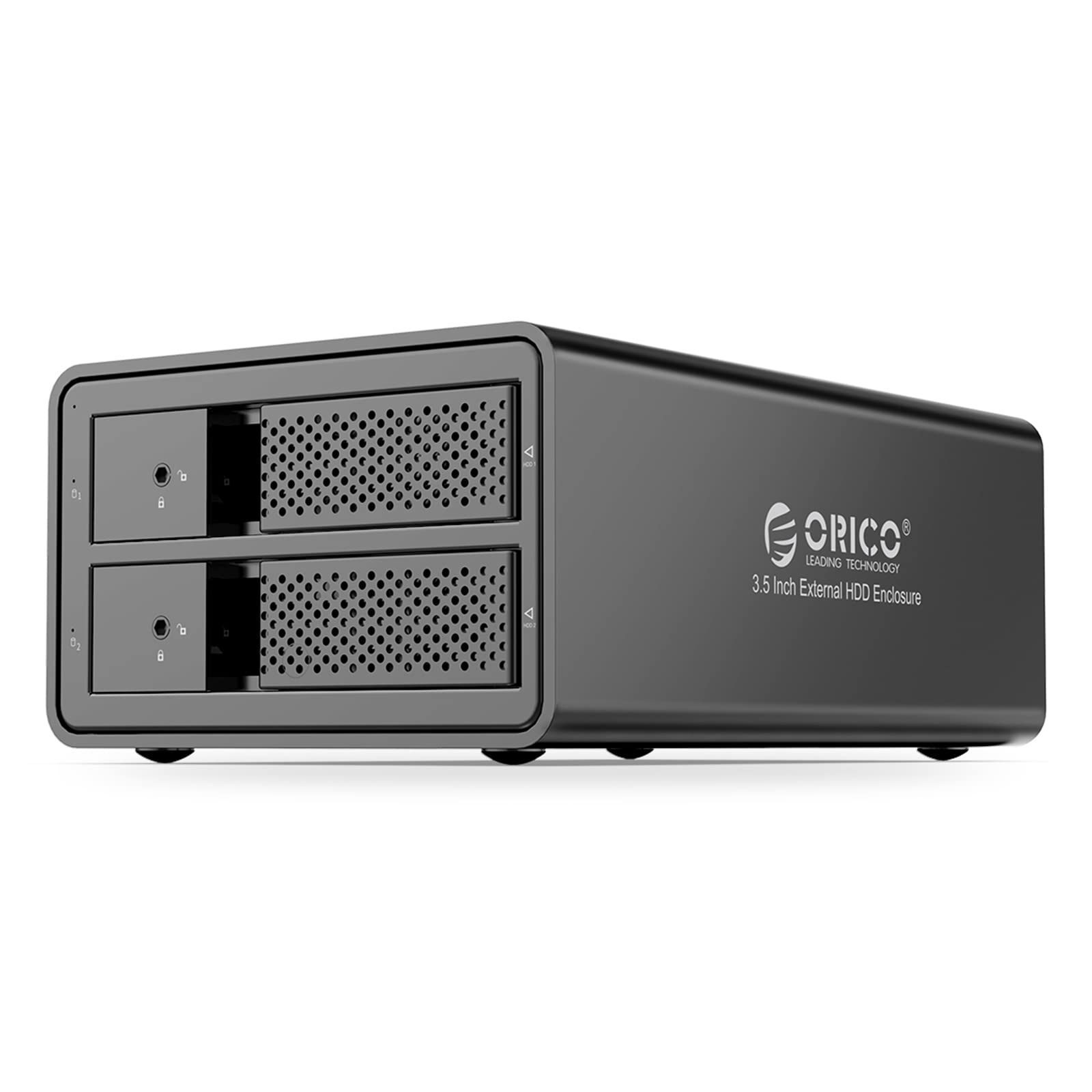 数量 ドライブケース 安全ロック機能 全アルミボディ 工具不要 36Ｗ外付け電源 大容量 16TBⅹ2台 SATA3.0対応 ブラック HDDケース USB3.0接続 9528RU3-BK ハードディスクケース 3.5インチ HDD含まず ORICO