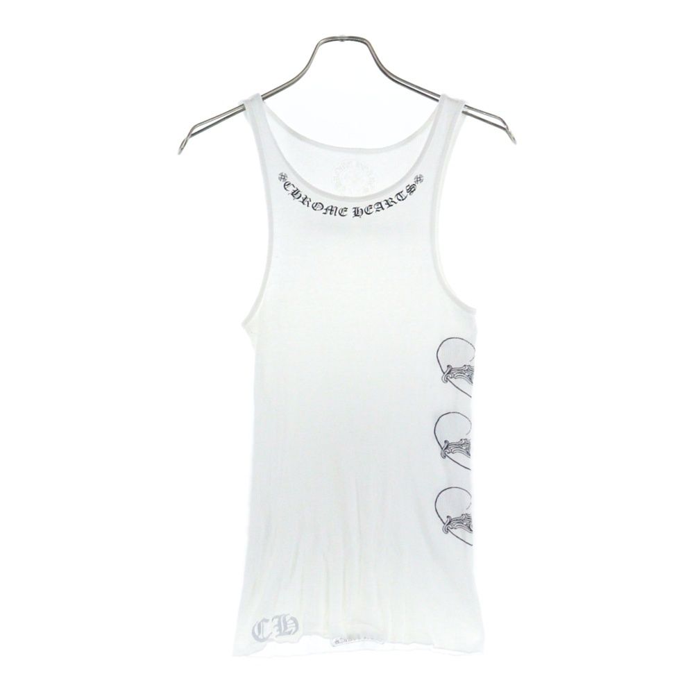 CHROME HEARTS クロムハーツ LOVE YOU RIB TANK WHITE オンライン ハートプリント タンクトップ ホワイト