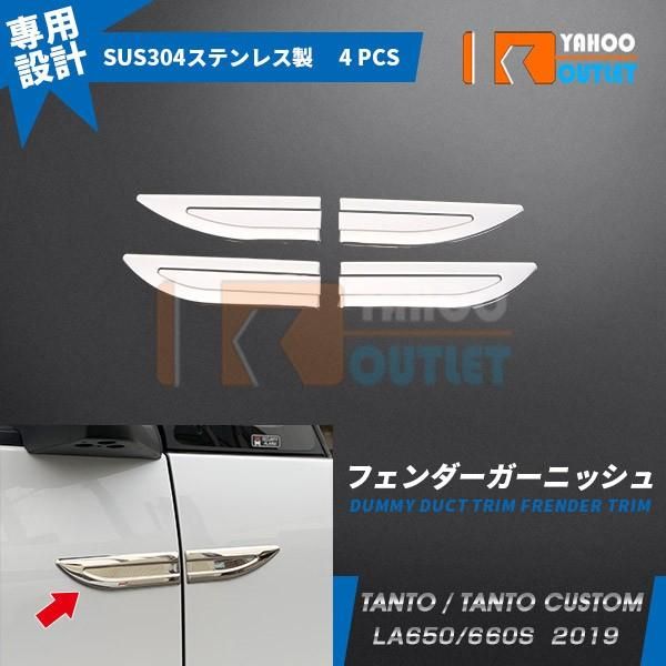 セール タント カスタム LA650/660S 前期 後期 ダミーダクトトリム フェンダーガーニッシュ ステンレス製 鏡面 カスタム パーツ 2p 4482