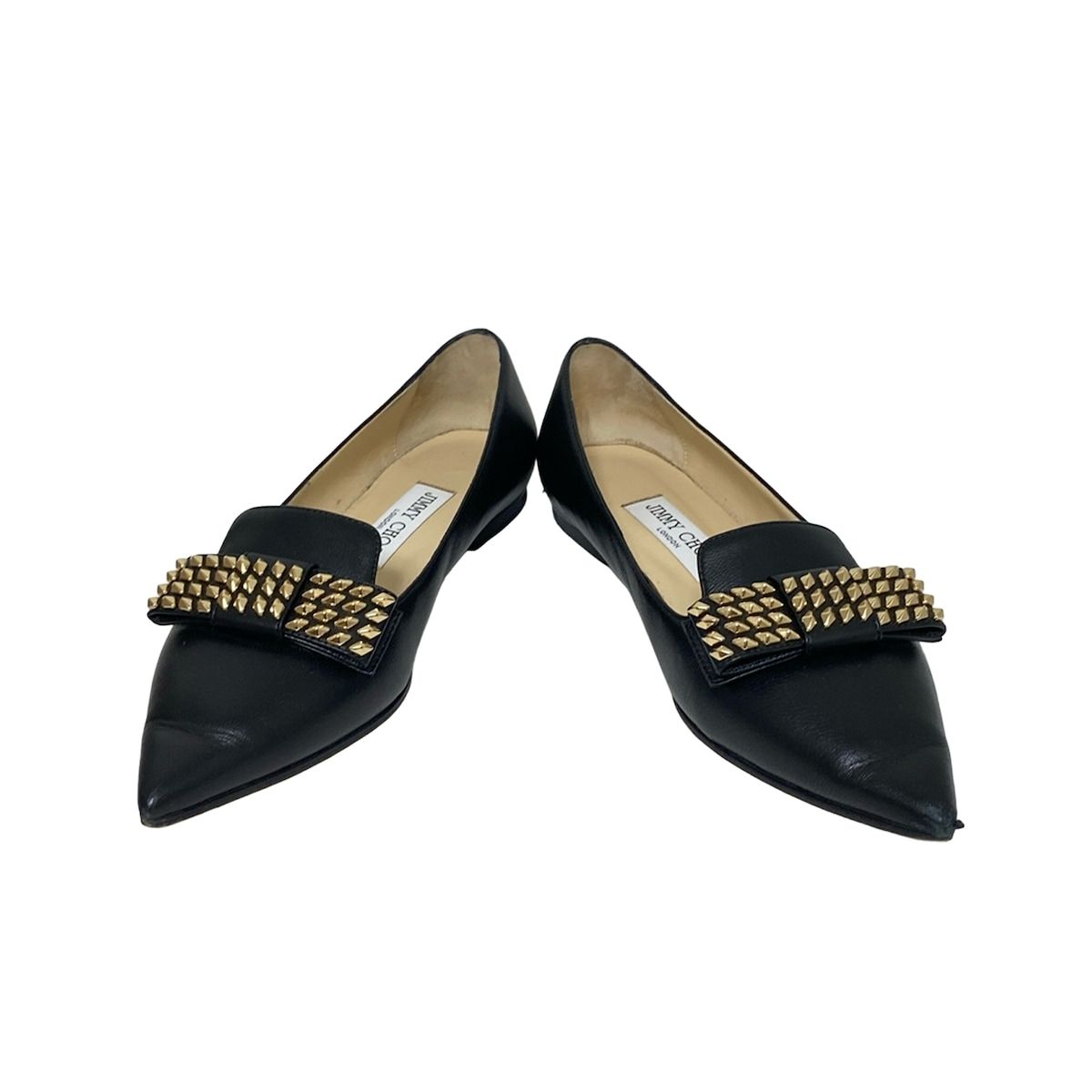 3339 未使用 ジミーチュウ グリッター フラットシューズ ライトブルー