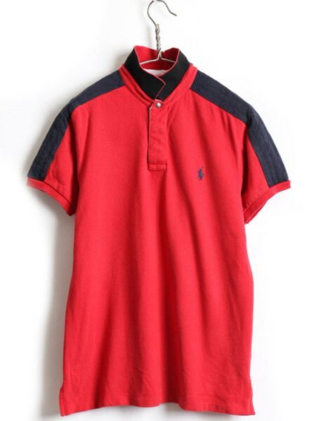 90s □ POLO ポロ ラルフローレン 袖 ライン ラガーシャツ タイプ 鹿