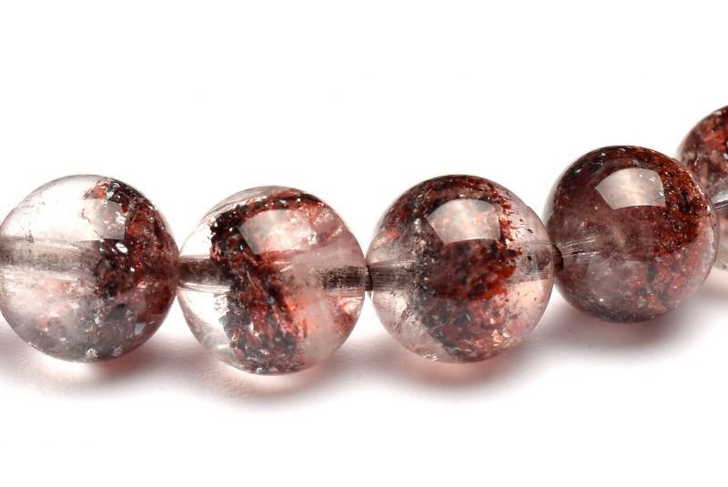 １点物 AAA ピラミッドファントム ストロベリークォーツ レピドクロサイトインクォーツ 6.5mm ブレスレット パワーストーン 天然石 _MA9181