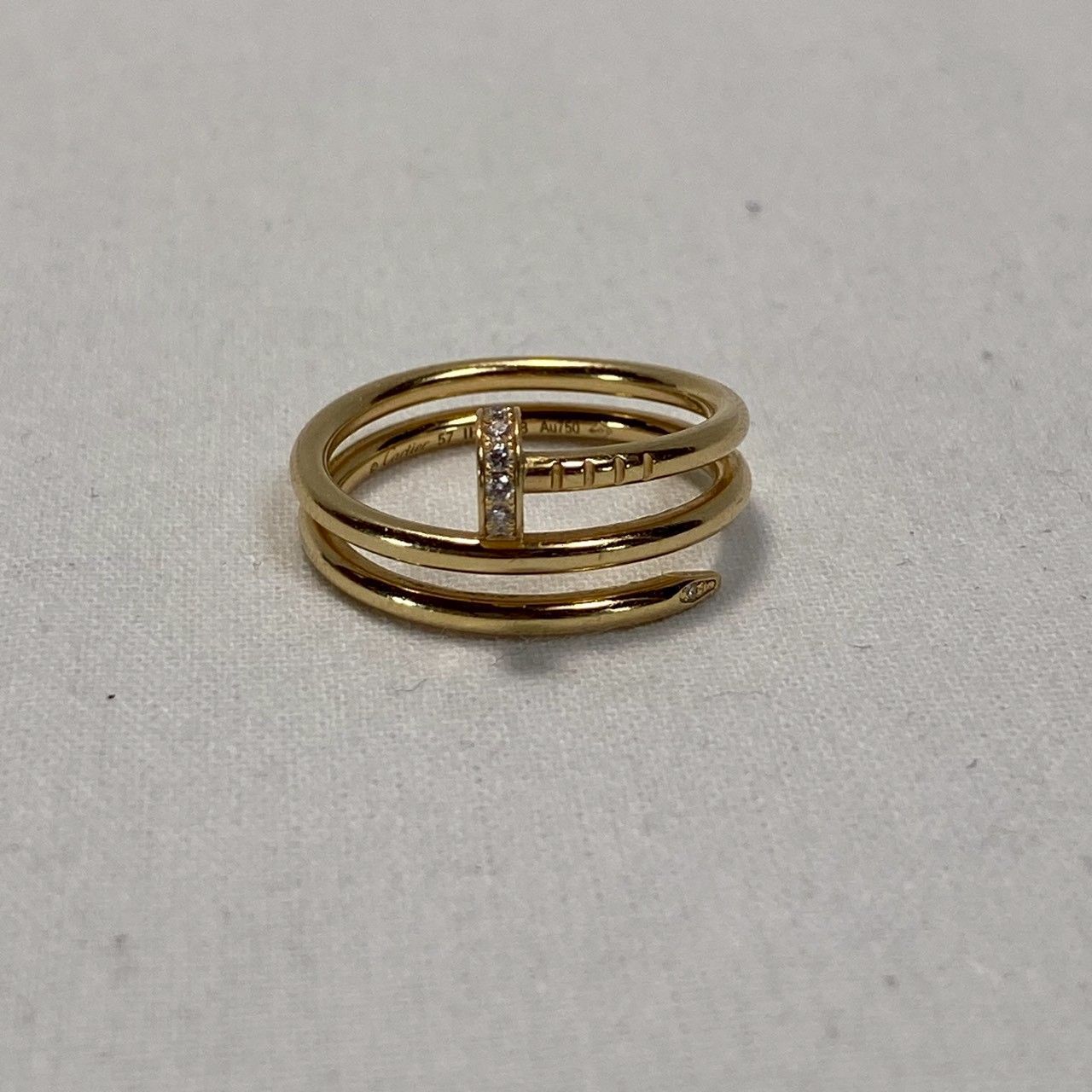 げ中 Cartier|ジュストアンクル|ダブル|リング|ダイヤ|K18YG|6.54g|11号|No.3636