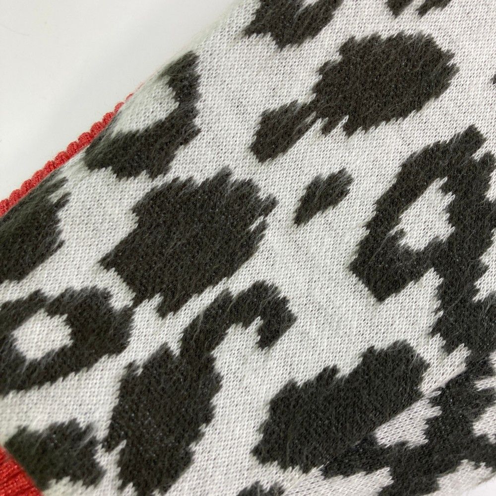 サイズ：38 ARCHIVIO アルチビオ 裏地付 ニットジャケット レオパード