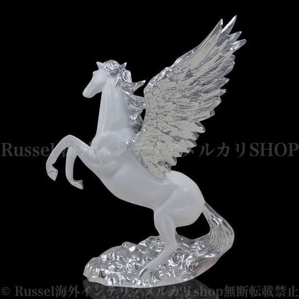 ペガサス 置物 飾り ホワイト シルバー ヨーロピアンスタイル