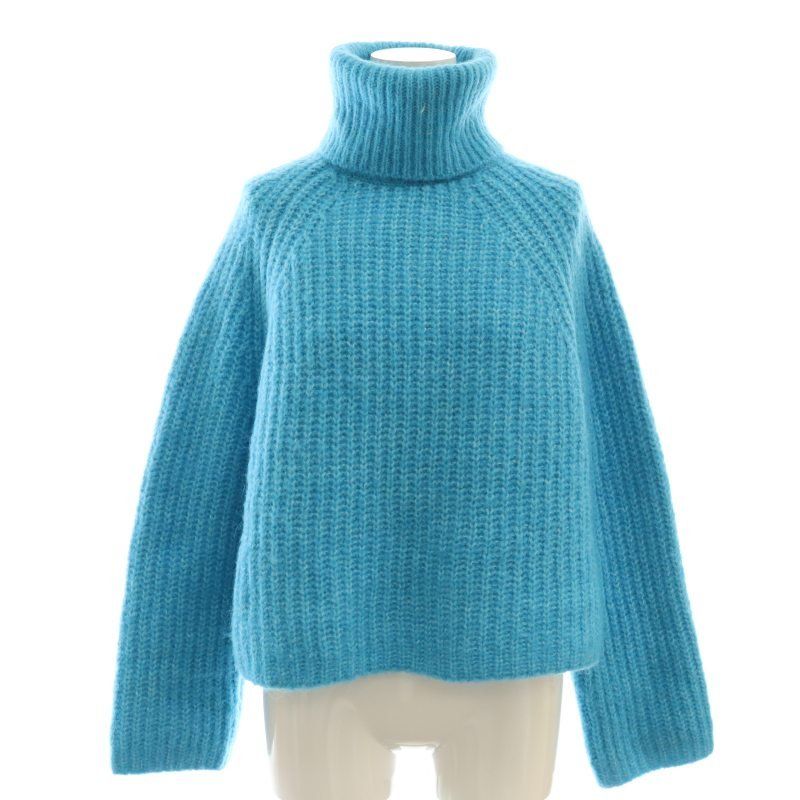 ザラ ZARA タートルネックニット セーター 長袖 S 青 ブルー /AT