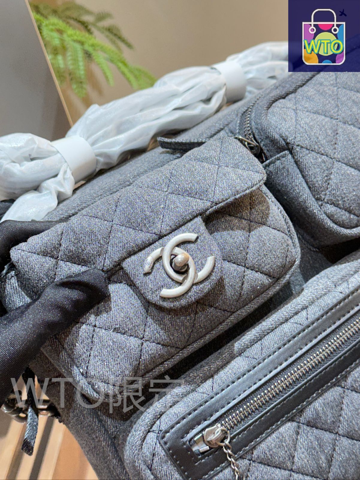 シャネル　デニム　ヴィンテージ シャネル 財布 二つ折り デニム 長財布 デニム 【極美品】正規品