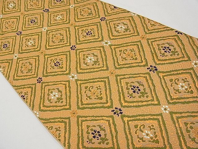 平和屋本店□最高級 龍村平蔵製 六通柄 本袋帯 唐織 弘仁菱文錦 逸品  